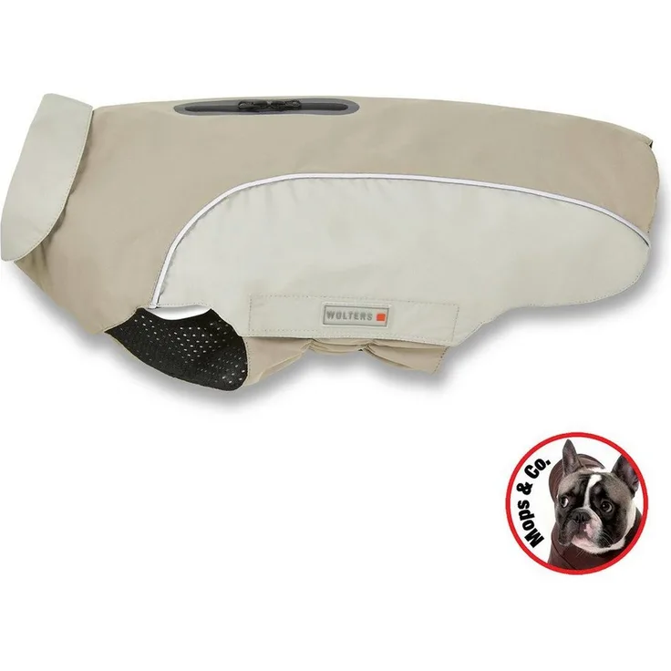Wolters Hunderegenmantel Regenjacke Easy Rain für Mops & Co. taupe - atmungsaktiv, windabweisend, wasserdicht bis Wassersäule 10.000 mm