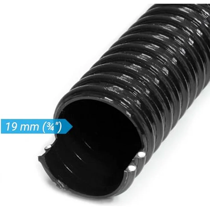 Wiltec Teichschlauch 25m Spiralschlauch 19 mm (3/4") schwarz, lichtundurchlässig, extrem biegsam, glatte Innenwand, ideal für Teichpflege und Pumpeneinsatz – Bild 4