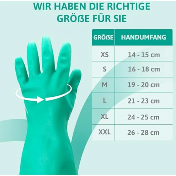 Ansell Solvex 37-185 Nitril Handschuhe, Chemikalien- und Flüssigkeitsschutz, Grün, Größe 11 (1 Paar pro Beutel) – Bild 12