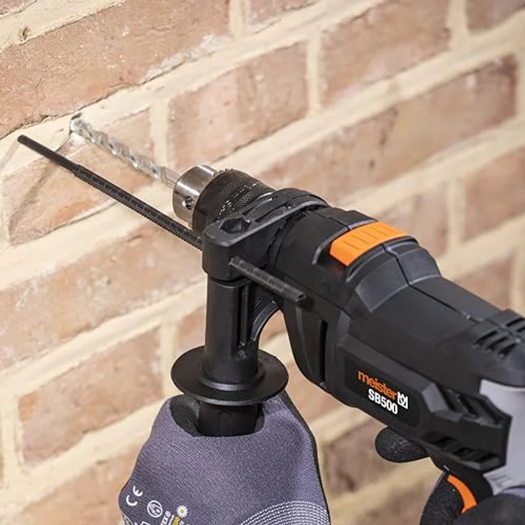 Meister Schlagbohrmaschine 500 W, SB500 - mit Zahnkranzbohrfutter, Drehzahl-Vorwahl, Zusatzhandgriff & Tiefenanschlag - für Beton & Metall, in Blau - 5452010 – Bild 4
