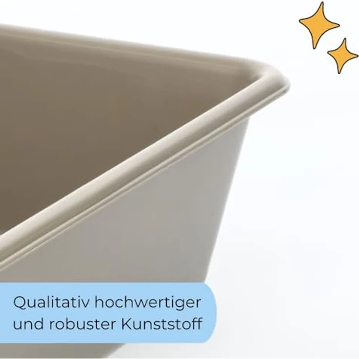 GarPet 2X Kat2x Katzentoilette offen Kitten Doppelpack Sparpaket, geruchsneutral, leicht zu reinigen, bräunlich-grau – Bild 5