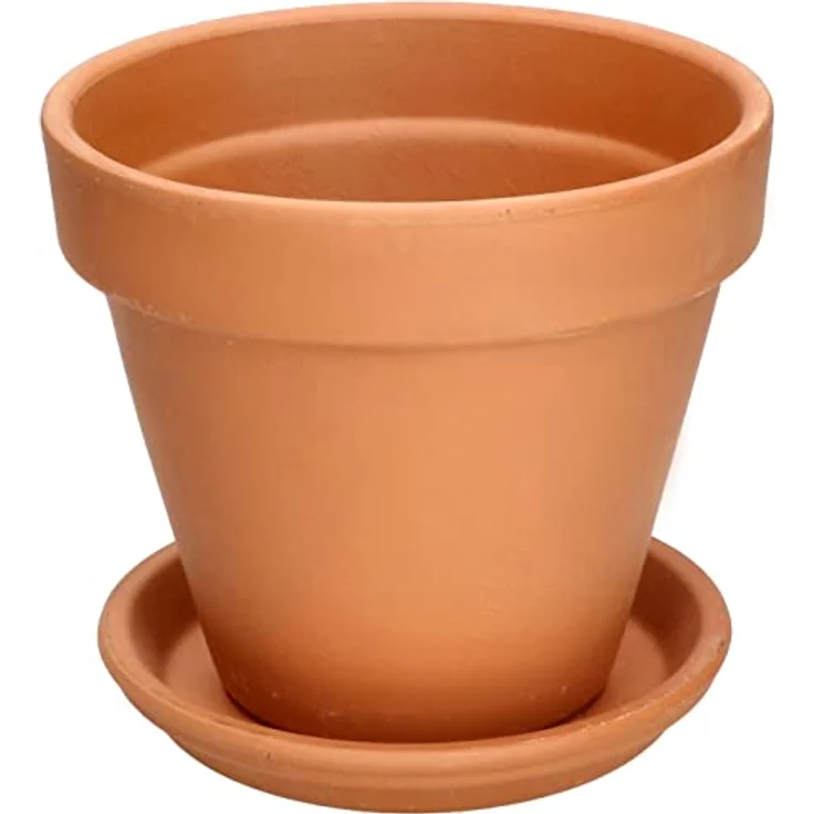 KOTARBAU® Blumentopf Übertopf aus Terrakotta, 4er Set Ø 11 cm, zeitloses Design für Innenräume und Gärten, atmungsaktive Wandstruktur – Bild 3