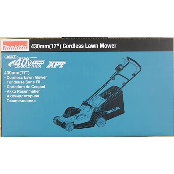 Makita Akku-Rasenmäher 'LM004GZ', max 40V, 43 cm Schnittbreite, 50 l, ideal für Rasenflächen bis 830 m², inkl. Mulchstopfen, zentral verstellbare Räder. – Bild 21