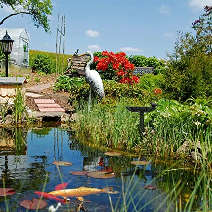 Relaxdays Vogeltränke, stehend, Vogelbad aus Gusseisen, winterfest, Wasserschale mit Ständer, Vogelbecken, schwarz-grün, 1 Stück – Bild 5