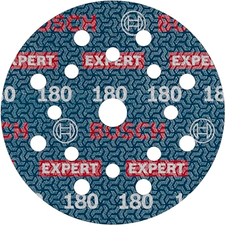 Bosch 50x EXPERT O780 Folienschleifscheibe, 125 mm (Hartholz, Farbe auf Holz, Körnung 180, Professional Zubehör Exzenterschleifer) – Bild 1