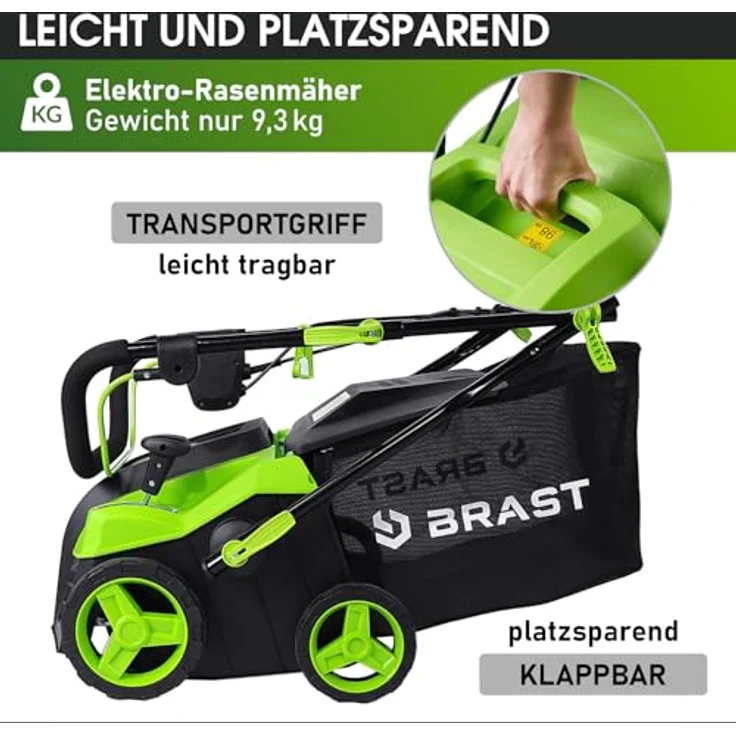 BRAST Vertikutierer Elektro Rasenlüfter 1500 Watt 32cm Arbeitsbreite Kombi Gerät Moosentferner – Bild 4