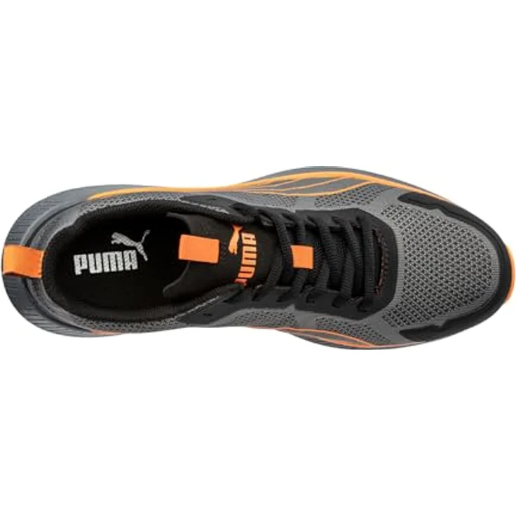Puma S1PS Slide Sicherheitsschuhe, Grey/Orange, mit Fiberglas-Zehenschutzkappe und rutschfester Laufsohle, Größe 40 – Bild 3