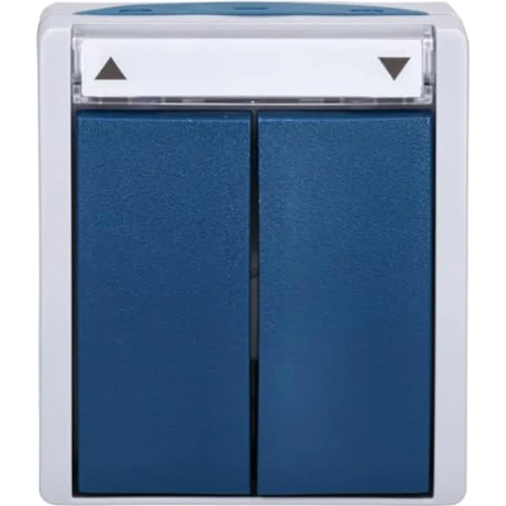 Busch-Jaeger 2601/4 W-53 Jalousieschalter Wippschalter, 1-polig, Grau Ocean®, IP 44, mit Beschriftungsfeld und Umkehrsperre – Bild 2