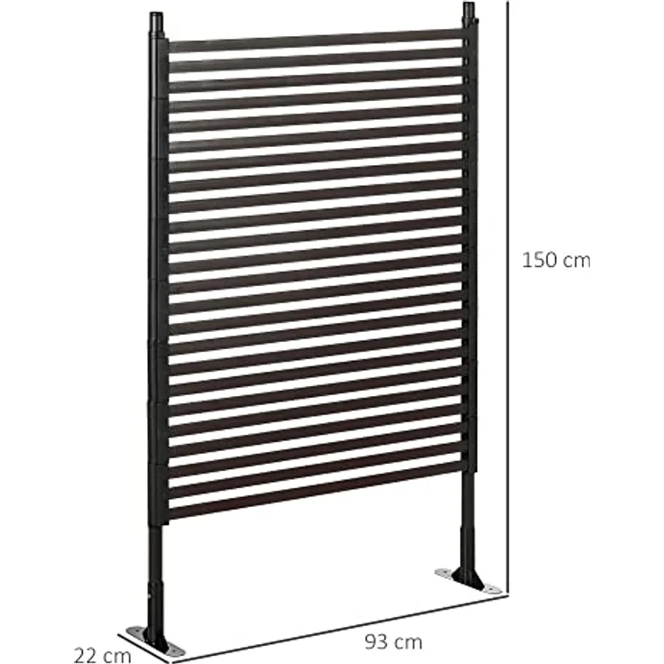 JTI GmbH Gartenzaun Steckzaun dekorativ 93 x 150 cm, Teichzaun mit Fuß für Balkon Terrasse in Braun, aus robustem Stahl mit PE-Beschichtung – Bild 8
