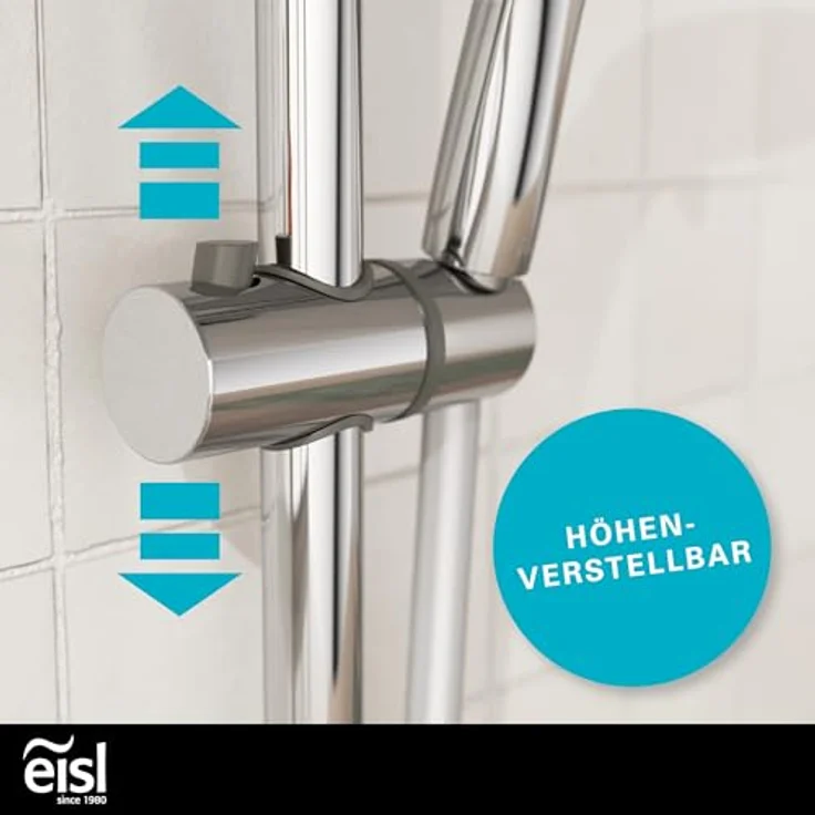 Eisl Stangenbrause-Set GRANDE VITA, 3 Strahlarten, höhenverstellbar, Antikalk, wassersparend, 90 cm – Bild 4