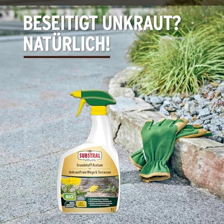 Evergreen Substral Naturen Grundstoff Acetum, BIO-Unkrautbekämpfungsmittel mit Essig, 1L Spray – Bild 4
