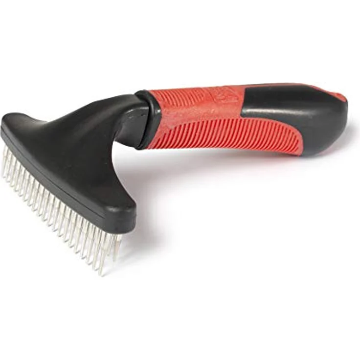 Karlie Unterwoll-Harke Doppelreihig, Hundekämme, Gummi, Rot/Schwarz, 16,5x11x6 cm – Bild 2