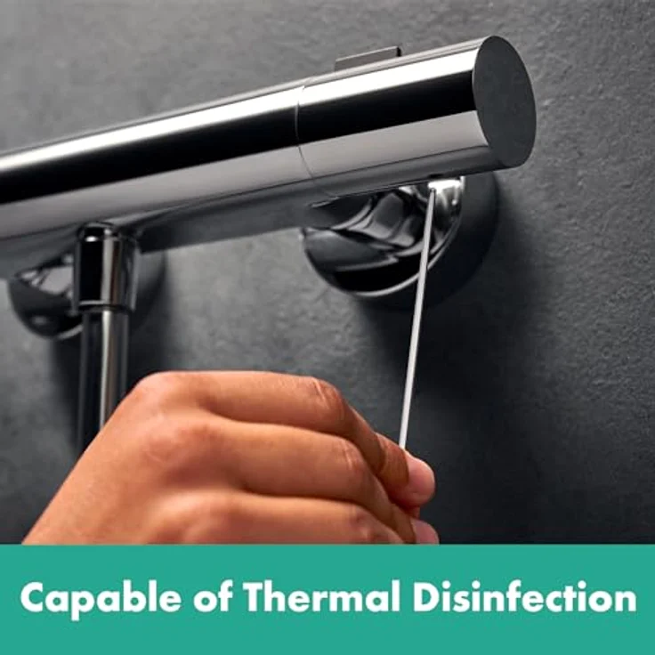 hansgrohe Ecostat Fine - Duschthermostat Aufputz mit Temperaturbegrenzung und EcoStop+, Chrom, 13323000 - Thermostat Duscharmatur mit Sicherheitssperre (SafetyStop) bei 40° C, sparsam im Wasserverbrauch – Bild 4