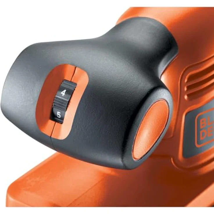Black+Decker Schwingschleifer, Schleifmaschine (hoher Kreisdurchmesser, für große Flächen, ergonomischer Softgriff, integrierter Staubfangsack, Schleifpapier, versiegelter Schalter) KA320EKA – Bild 4