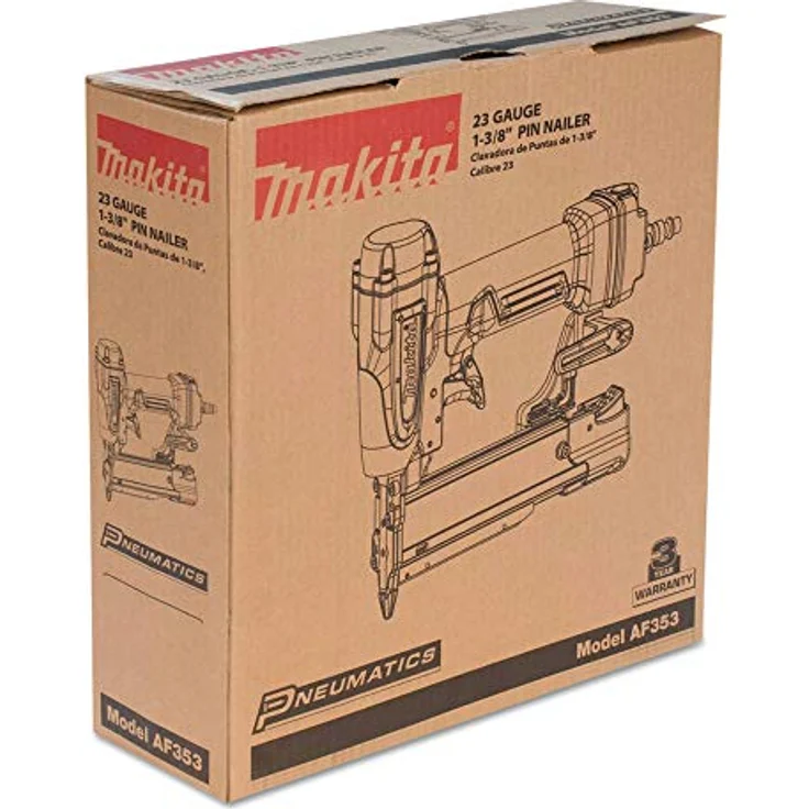 Makita Druckluftnagler AF353, 15-35 mm, handlich mit gummiertem Handgriff und Doppelauslöser – Bild 2