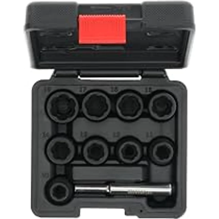 Gedore Bit- und Steckschlüsselset red, 10-teilig Ausdreher-Satz 1/2", Crom-Molybdän-Stahl, mit Kunststoffkoffer – Bild 1