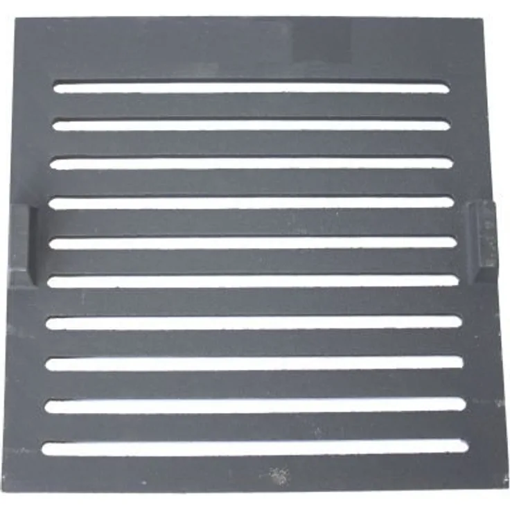 FIREFIX 43000-004 Flachrost aus Guss, rechteckig, mit zwei Haltelaschen (seitlich), 12 mm Materialstärke, 237 x 240 mm (Breite x Tiefe)