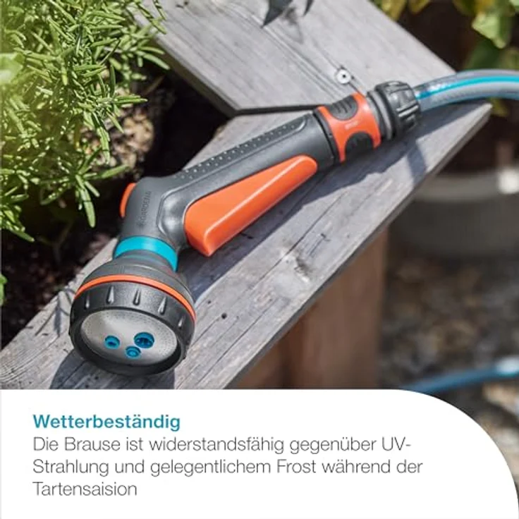 Gardena Multifunktionsbrause Starter-Set Classic, 4 Sprühbilder, UV- und frostbeständig, mit Wasserstop – Bild 4