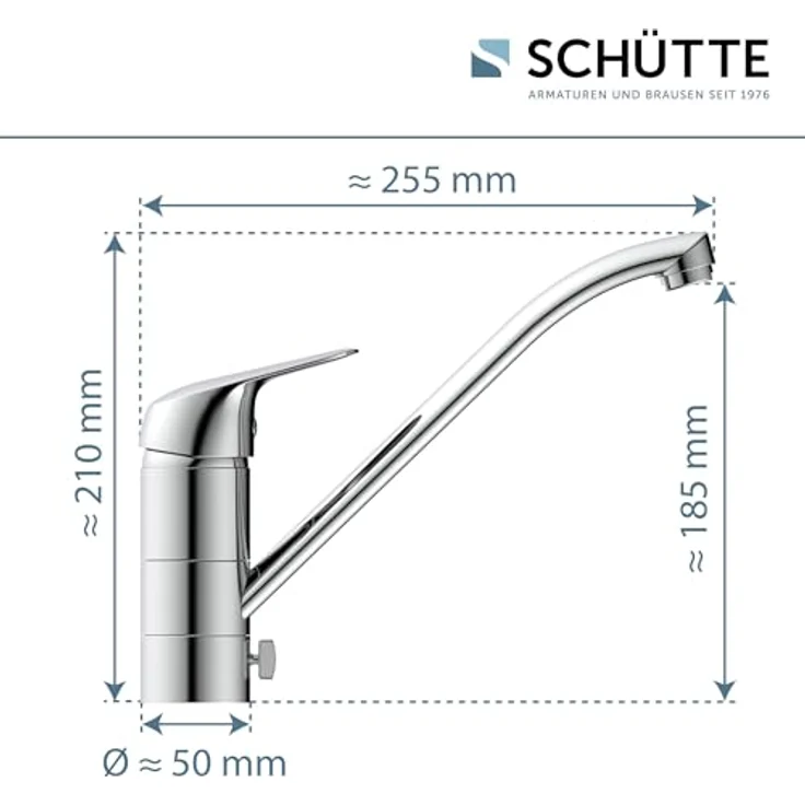 Schütte Spültischarmatur LUCA, Hochdruck Wasserhahn Küche für Unterfenster-Montage, chrom, 360° schwenkbar, Bajonett-Verschluss – Bild 5