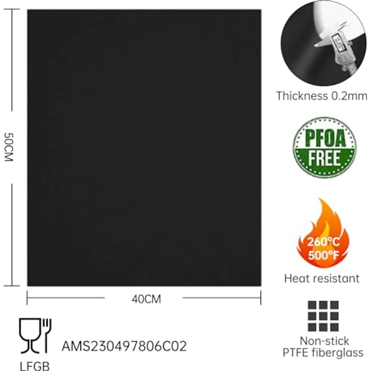 SPGOOD BBQ Grillmatte, Antihaft Grillplatte, PFOA-frei, 4er Set, 50x40 cm, für Gasgrill und Holzkohlegrill, hitzebeständig bis 260 °C – Bild 2