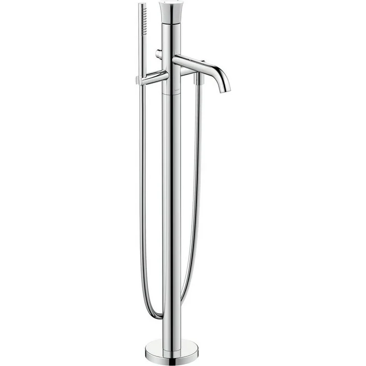 Duravit White Tulip Einhebel-Wannenmischer bodenstehend - Chrom, großzügige Ausladung 200 mm, Rückflussverhinderer, keramikbasiert