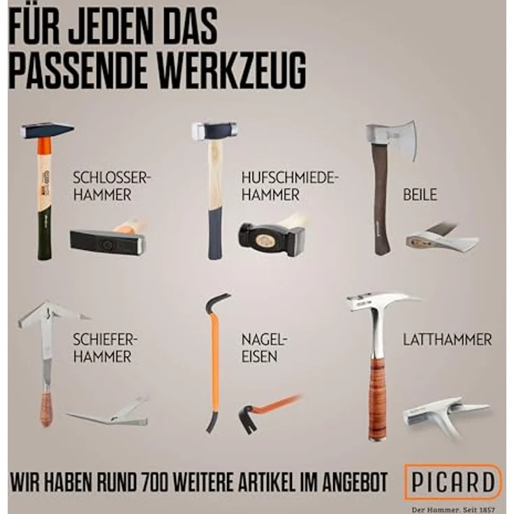 Picard 0032700-0600 Schlosserhammer DIN 1041 600g Deutsche Form – Bild 8