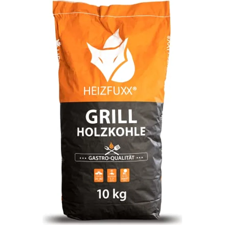 HEIZFUXX Holzkohle 20kg (2 x 10kg Säcke) Premium Grillkohle aus Hartholz, langanhaltende Glut, geringer Funkenflug, für BBQ und Smoker – Bild 3
