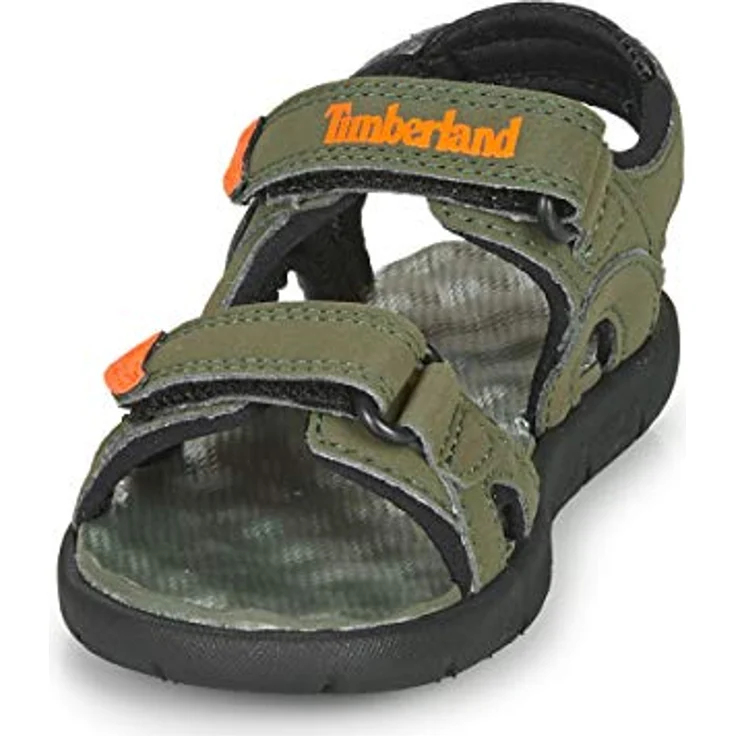 Timberland Kid's Perkins Row 2-Strap Sandal, Unisex, Sicherheitssandalen mit zwei Klettverschlüssen, Grün, (28) – Bild 3