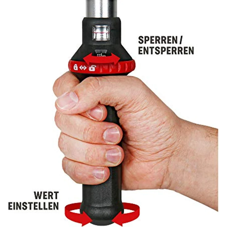 Stier Drehmomentschlüssel 1/2 Zoll, Rad-Montage-Set 40 - 200 Nm, 5-teilig mit hochpräziser Auslösegenauigkeit, Umschaltfunktion und Kalibrierzertifikat – Bild 4