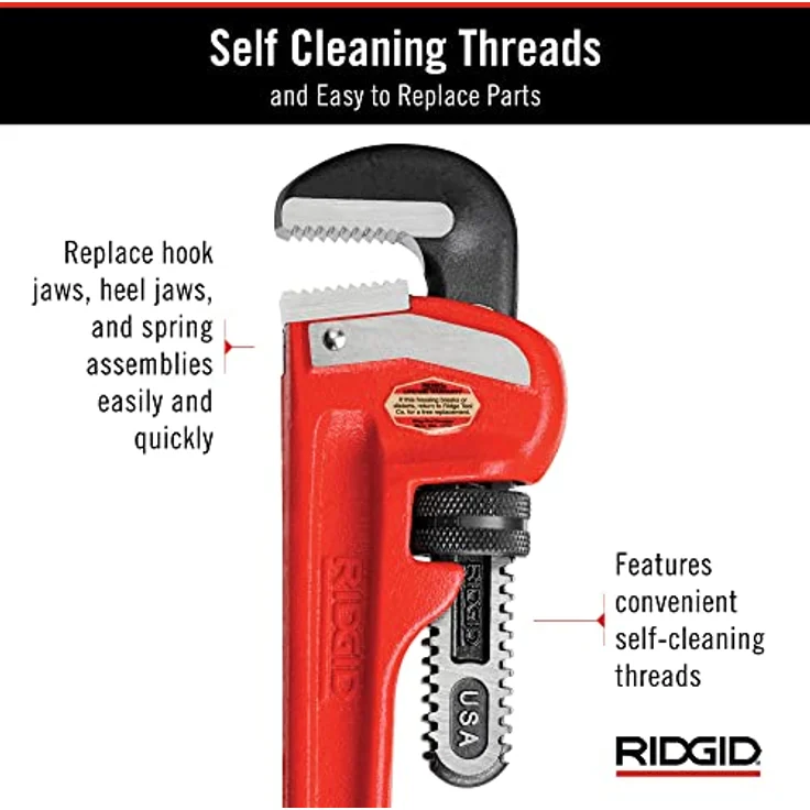 RIDGID 31020 Modell 14'' gerade Rohrzange für schwere Beanspruchung, 14'' Sanitär-Schraubenschlüssel – Bild 6