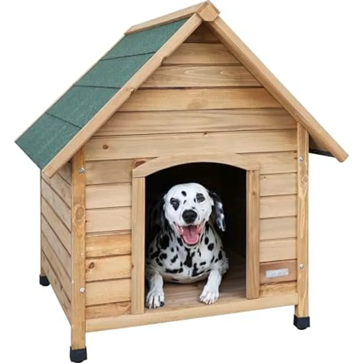 Kerbl Pet 82394 Hundehütte 85 x 73 x 80 cm, wetterfestes Material, Satteldach, Holzfüße, höhenverstellbar - Preisvergleich