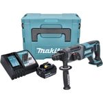 Makita DHR241 18 V Li-Ion Akku Bohrhammer mit SDS-Plus Aufnahme im Makpac + 1x BL 1840 4,0 Ah Akku + DC 18 RC Schnellladegerät