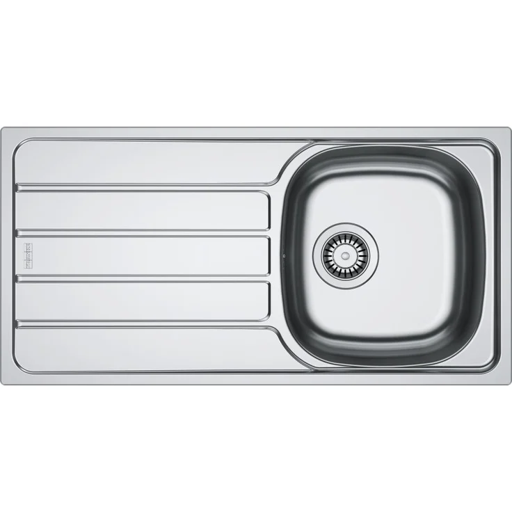 Franke Spark SKN 611-86, Edelstahlspüle ungebürstet, 86 x 43,5 cm, reinigungsfreundlicher Beckenradius, inkl. Ablaufgarnitur