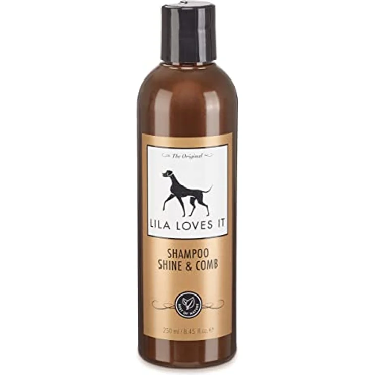 Shampoo für Hunde - natürliche Fellpflege, mit Argan- und Lavendelöl, vegan, ohne Parabene, ohne Parfum & ohne Silikon, SHAMPOO SHINE & COMB von LILA LOVES IT, 250 ml – Bild 1