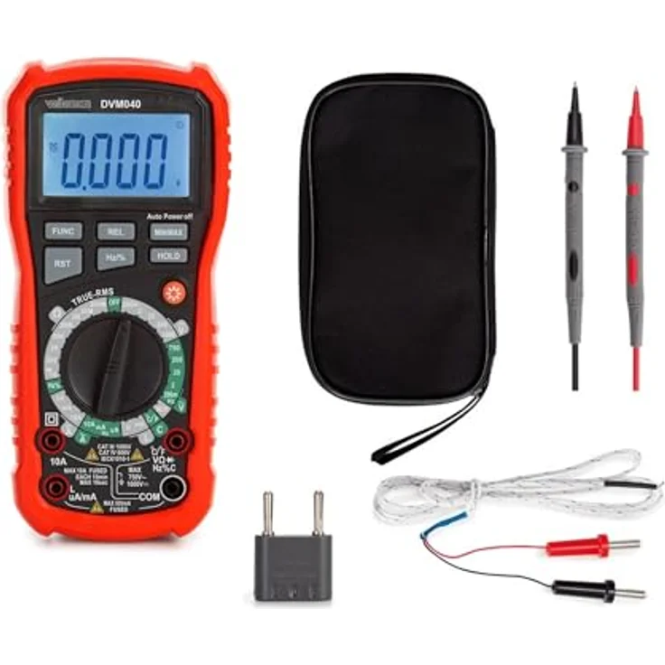 Velleman Digitalmultimeter VC 970, mit Data-Hold, berührungsloser Spannungserkennung, REL-Funktion, Temperaturmessung bis 1000°C, Hintergrundbeleuchtung – Bild 1