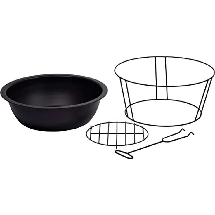 dobar® 35419 Feuerschale Lund | Feuerstelle mit Standfuß | Terrassenfeuer aus Stahl | Gartenfeuer Rund | Feuerkorb | Ø 52 x 23 cm | Schwarz – Bild 2