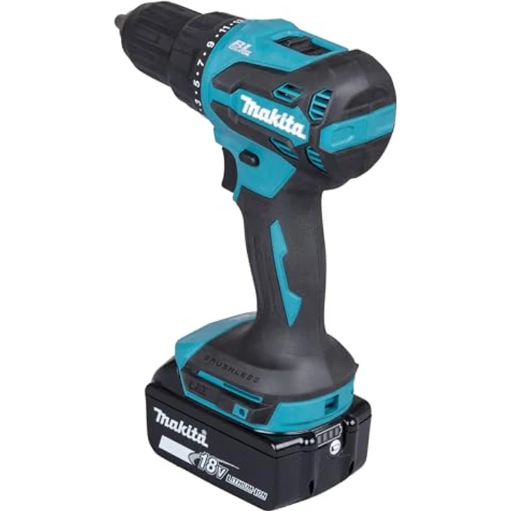Makita DHP490RFX3, Akku-Schlagbohrschrauber mit bürstenlosem Motor, 20 Drehmomentstufen, Holzbohrleistung bis 38 mm, Stahlbohrleistung bis 13 mm, nur 1,4 kg – Bild 5