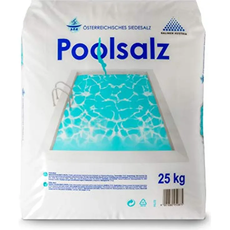 Salinen Austria AG Salinen Poolsalz 25 kg, 99,6% reines Siedesalz für Salzelektrolyse, aus Österreich