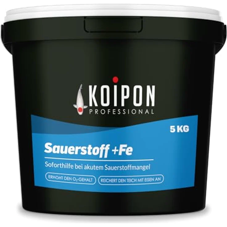 KOIPON Teichpflege KOIPON Sauerstoff +FE, Aktivsauerstoff Soforthilfe bei Sauerstoffmangel, Fischverträglich, ganzjährige Anwendung, Made in Germany – Bild 1