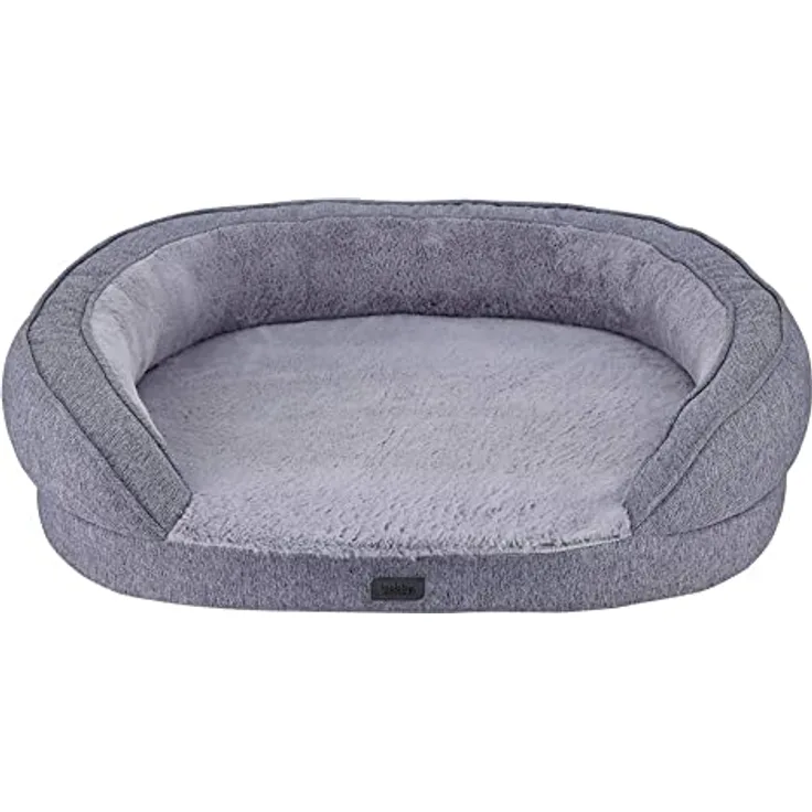 Nobby 61735 Orthopädisches Komfortbett oval AMCA grau; L x B x H: 78 x 62 x 18 cm