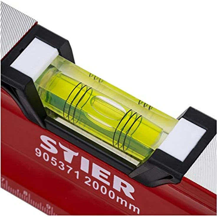 STIER Premium Wasserwaage, mit Magnet und drei Libellen, 2000 mm, 0,5 mm/m, vertikal und horizontal messen, Spiegel-Lotlibelle, präzise Messung, Aluminiumlegierung, doppelt gefräste Oberfläche - STIER Premium Wasserwaage, 2000 mm, Aluminiumlegierung, präzises Messen, Magnet, Spiegel-Lotlibelle – Bild 4