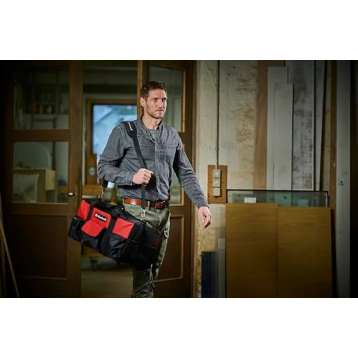 Einhell Tasche Bag 56/29 für Werkzeuge & Zubehör, langlebig mit verstärktem Boden, Tragegurt, Tragegriff, verschiedene Taschen und Fächer – Bild 3
