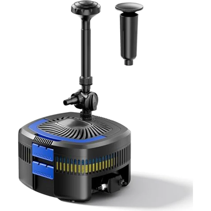 Wiltec SunSun CUF-5800 Springbrunnenpumpe mit eingebautem UVC-Teichklärer, 5200 l/h, Pumpe mit Fontäne, 55 W, blau – Bild 2