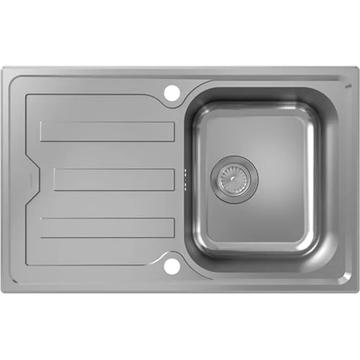 hansgrohe S44 Einbauspüle 342, Edelstahl, mit Abtropffläche, 790x500mm, reversible Ausrichtung, Beckentiefe 210mm, 43364800