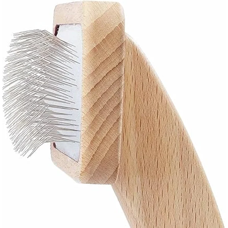 Unterwollbürste für Hunde - mit abgerundeten Metallzinken, vegan, mit Buchenholz aus nachhaltiger Forstwirtschaft, SLICKER BÜRSTE MEDIUM von LILA LOVES IT – Bild 4