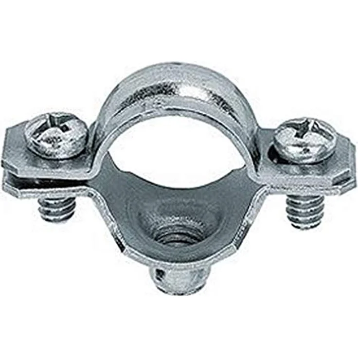 Fischer 60192 Schraubabstandsschelle AM 22, Metall-Schelle zur Befestigung von Stahlpanzerrohren und Elektrokabeln, 50 Stück – Bild 2