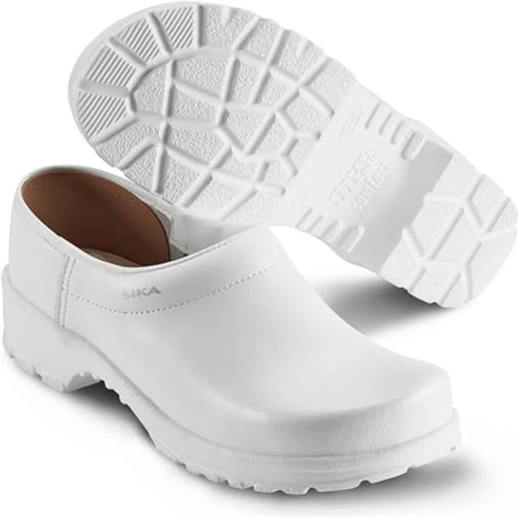 Sika Arbeitsschuh Comfort geschlossener Clog, weiß, rutschhemmend und stoßabsorbierend, Größe 43 – Bild 1