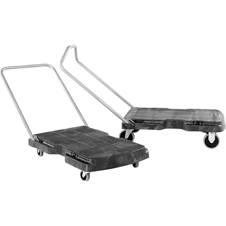 Rubbermaid Triple Rollwagen, Transportwagen Schwarz-Grau mit 3-Punkt Griff für optimale Bedienung – Bild 3