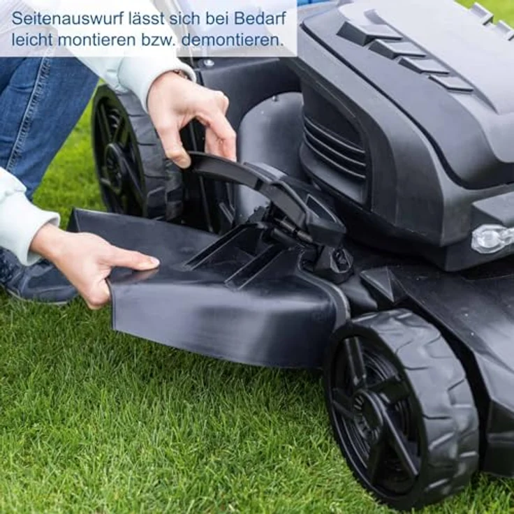 Scheppach IXES 20V Akku-Rasenmäher BC-MP470-X, 40 V mit 4 Akkus (4 Ah), Schnittbreite 470 mm, 50-Liter Fangkorb, zentrale Schnitthöhenverstellung – Bild 6