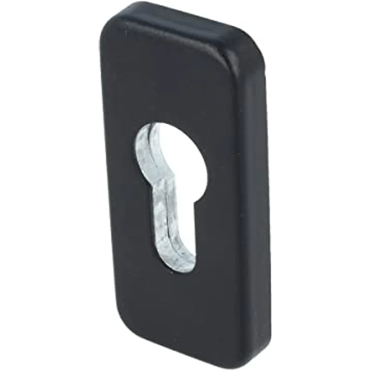 MS Beschläge Edelstahl Stoßgriff Haustürgriff modern Eckig Schwarz RAL9005 feinstrukturiert pulverbeschichtet Türgriff (einseitige Befestigung, mit Rosette, LA 300mm) – Bild 5